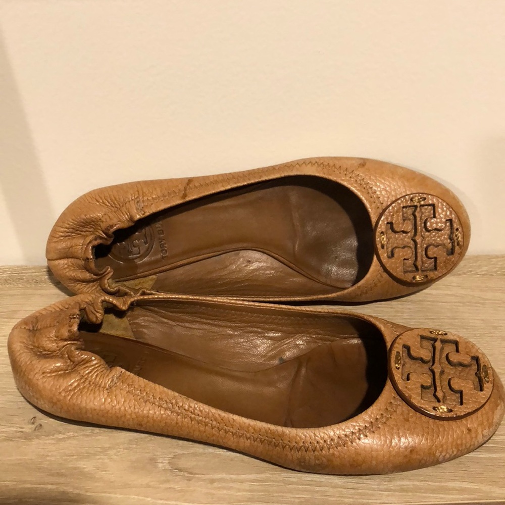 Tory Burch Reva Camel Ballet Flats, Sz 6.5